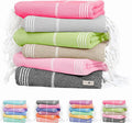 Native Fab Oversized 6 Pack Turkish Towels, 100% Cotton, 40"x71", Thin, Lightweight, Fast Dry, Sand Free, Soft, Compact for Travel, Ideal for Beach, Bath, Pool, Gym, Spa, Summer - Assorted 6 Colors