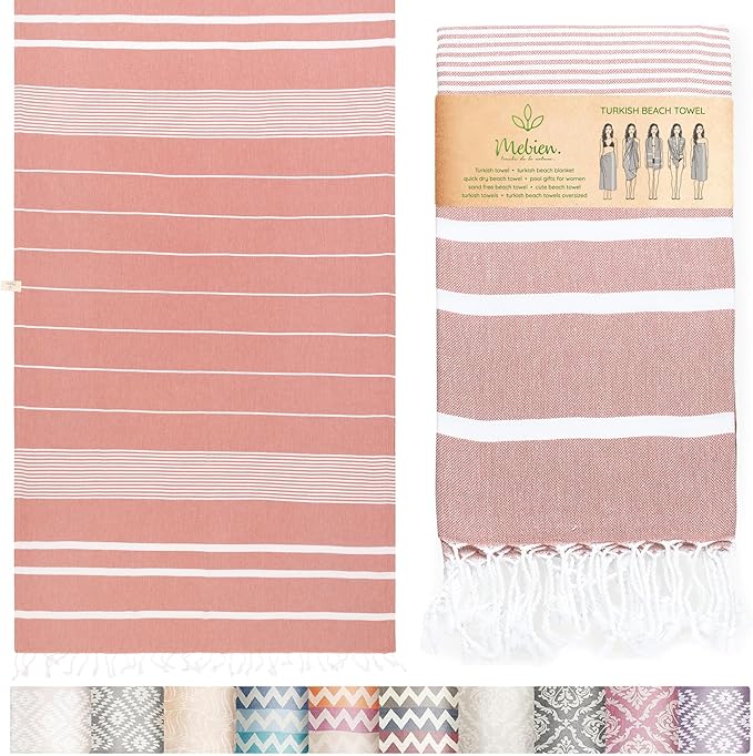 Premium Turkish Beach Towel – 100% Cotton, Quick Dry, Sand Free, Oversized Beach Towel 35”x 67” – Ideal for Travel, Pool, and Beach Towels – Burgundy