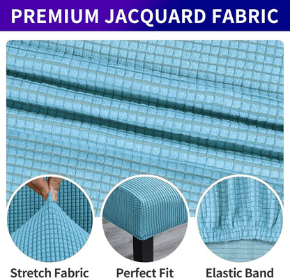 Howhic Stretch Chair Covers for Dining Room Set of 2, Removable Washable Dining Room Chair Covers, Dining Chair Slipcovers Seat Protector, Great Decoration for Home and Banquet (Dusty Blue, 2 Pack)