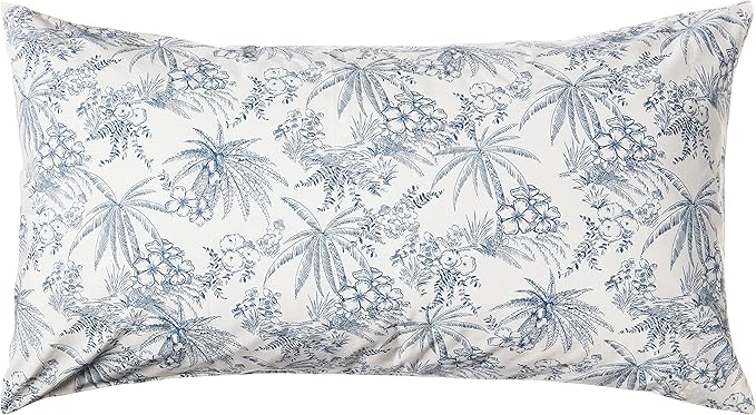 Tommy Bahama - King Size Sheets Set, Crisp & Tailored Cooling Sheets with a Smooth Cotton Percale Lightweight Feel - Bed Sheets with Matching Pillowcases & Fitted Sheet (Pen and Ink Palm Blue)