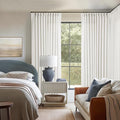 Extra Wide Linen Curtains 102 Inches Long 70 Inch Wide for Living Room Bedroom Light Filtering Beige Off White Pinch Pleated Curtains Hooks Rings Back Tab for Sliding Door 1 Panel 70Wx102L