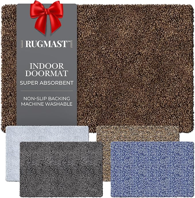 Premium Microfiber Indoor Door Mat – 36"x60" Washable Entry Mat, Non-Slip, Waterproof Backing, Super Absorbent, Low Profile Entryway Doormat for Indoor Entrance