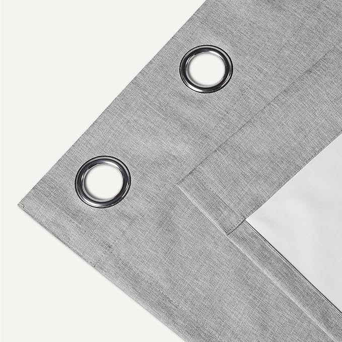 Amazon Basics 100% Blackout Curtains with Grommets, 2 Panels, 52 x 84 Inches, Dark Gray