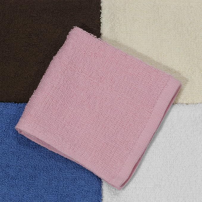 SIMPLI-MAGIC Cotton Wash Cloths 12"x12" (50 Pack) – Highly Absorbent Soft Towels – Commercial Terry Washcloth for Face, Hand, Bath, Kitchen, Gym & Hotel (Multicolor)
