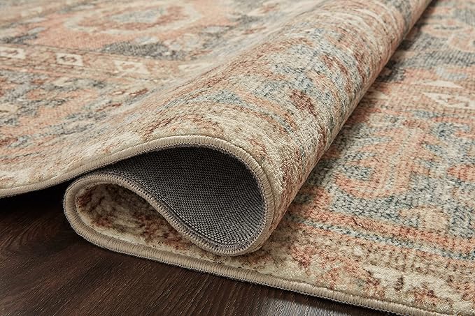 Loloi Margot Collection MAT-03 Ocean/Spice 2'-6" x 7'-6" Runner Rug feat. CloudPile, No-Shed Easy Clean Large Patterned Area Rug for Living Room, Bedroom, Dining Area