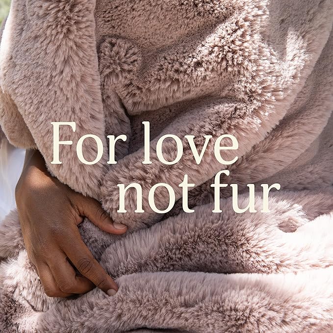 UnHide Marshmallow - Faux Fur Blanket - Heavy Weight, Extra Soft Blanket - Made from Recycled Materials - Machine Washable - Medium (60" x 80") - Beige Bear