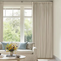 Pinch Pleated Blackout 96 Inch Bedroom Curtains 70 Inch Wide Linen Dual Layer Soundproof Farmhouse Window Curtains for Living Room Hooks Rings Back Tab 100% Black Out Drapes Beige Oatmeal 1 Panel