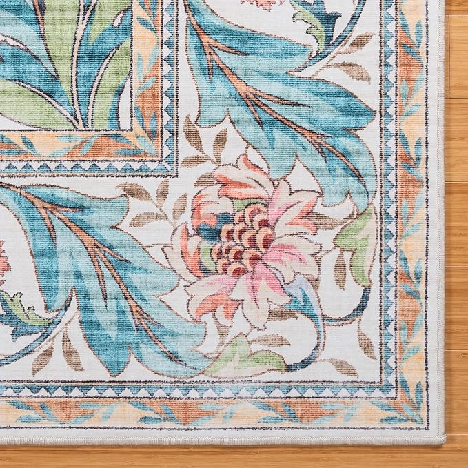 Gertmenian Indoor Boho Area Rug | Home Decor for Entryway, Bedroom, Living Room, Office, Kitchen | Non Slip, Soft, Printed Accent Rugs | Altair, Ivory, 2x6 Runner, 24501