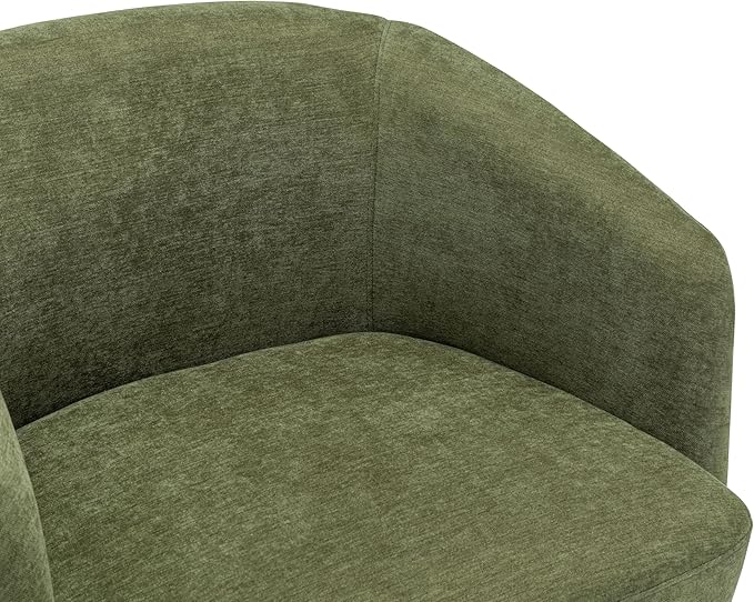 MINCETA Accent Chair,Modern Swivel Chairs for Living Room and Bedroom Reading with Wood Base,Fabric in Green