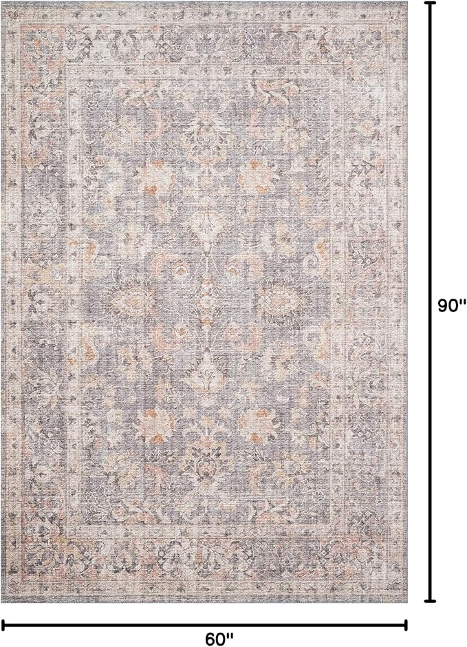 Loloi II Skye Collection SKY-01 Grey/Apricot 5'-0" x 7'-6" Area Rug