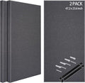 BUBOS 2 PCS Fabric Acoustic Panels,47.2''x23.6'' Decorative Sound Dampening Panels, Art Large Acoustic Wall Panels for Studios, Office, Home Theater,Max CavityPro Grey