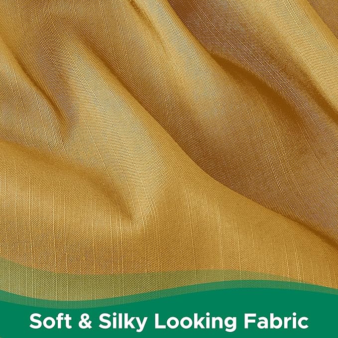 Biscaynebay Wrap Around Bed Skirts for Queen Beds 16" Drop, Gold Adjustable Elastic Dust Ruffles Easy Fit Wrinkle Resistant Silky Luxurious Fabric Machine Washable