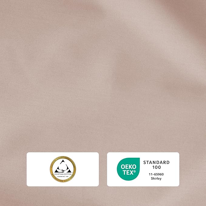 IZOD 100% Egyptian Cotton Sheets Set Queen Size, Cotton Percale Crisp Sheet Set 4Pc, Lightweight & Deep Pocket fits Upto 17", Long-Staple Soft Combed, Hotel Style Luxury Bedding Sheet - Blush Rose
