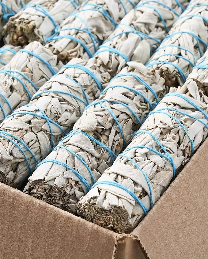 Blue River Sage 20 White Sage Smudge Sticks 4 Inch - Sustainably Grown Sage Bundles for Smudging, Cleansing Home Office, & Ceremony