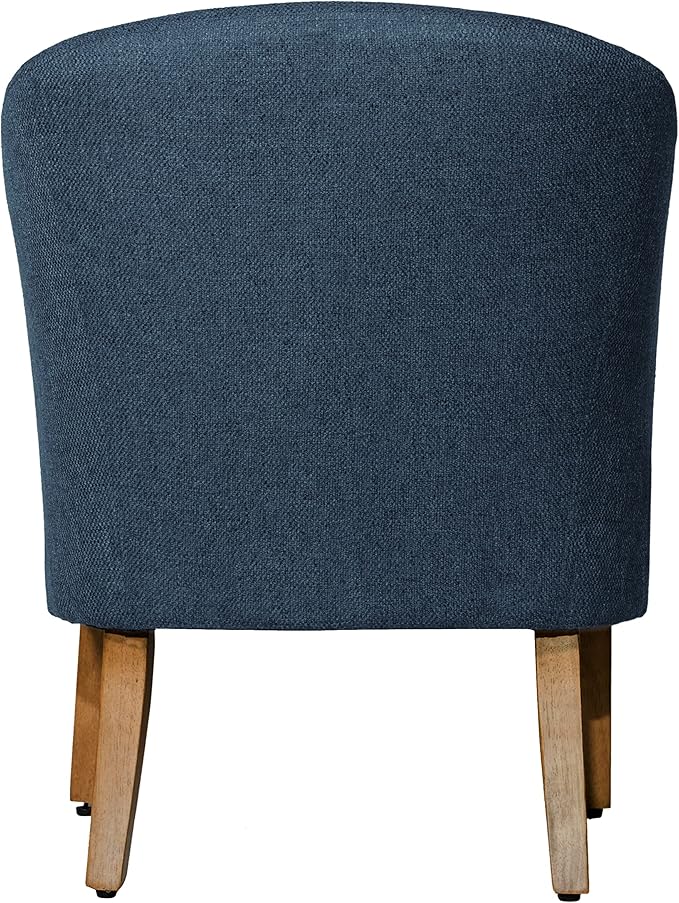 HomePop Barrel Shaped Accent Chair,Arm Rest, WOOD AND POLYESTER,Blue Medium