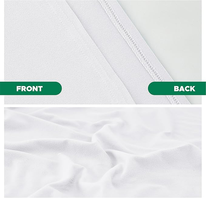 Biscaynebay Decorative Box Spring Cover Twin & Twin XL Size, White Luxurious Jersey Knitting Stretchy Wrap Around 4 Sides Bedskirt for Home/Hotels, Easy Fit Wrinkle Free Machine Washable