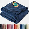 Ultra Soft Fleece Blanket King Size - Flannel Fleece Luxury King Blanket - Lightweight for Couch Bed Chair - Thick, Warm and Breathable - All Season Cozy Fuzzy, Anti-Static Microplush Bedding, Navy