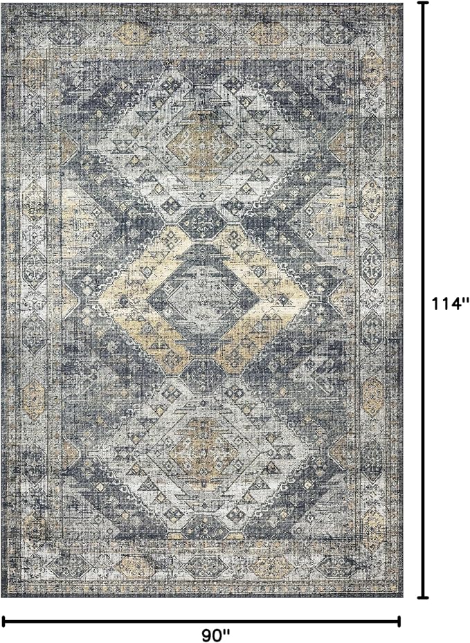 Loloi II Skye Collection SKY-09 Graphite/Silver 7'-6" x 9'-6" Area Rug