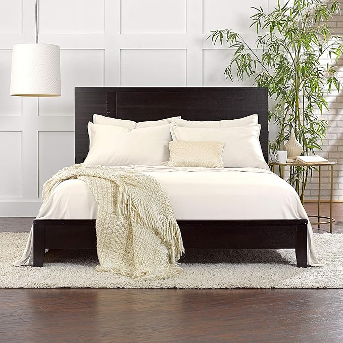 Pure Bamboo Split King Sheets, Genuine 100% Organic Viscose Derived from Bamboo Bed Sheet Set, Soft & Cooling, Double Stitching, 2 Fitted Sheets (Split King, Ivory)