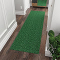 Ottomanson 2' x 10' Hallway Runner with Scraper Pile Extra Durable Non-Slip Rug Mat for Indoor & Outdoor Use - Ideal for Kitchen, Entryway, Patio & Garage - High-Traffic Carpet, Green