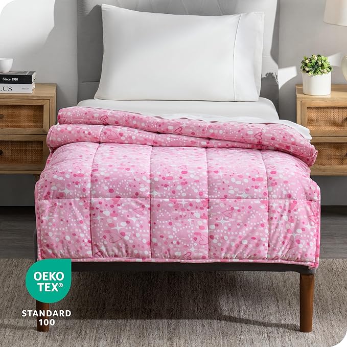Bare Home Weighted Blanket Twin or Full Size 7lb (40" x 60") - Minky Fleece - Premium Heavy Blanket Nontoxic Glass Beads (Princess, 40"x60")