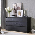 Modern 8 Drawers Dresser for Bedroom, 55" Wide Dressers & Chest of Drawers w/Curved Profile Design, Wood Mid Century Storage Dressers Organizer for Bedroom, Living Room, Black