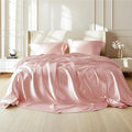 Bedsure Pink Satin Sheets King Size - 4 Piece Silky Bedsheets with 15 Inches Deep Pocket Fitted Bedsheet,1 Flat Sheet, 2 Satin Pillowcases, Good for Hair & Skin (King, Pink)