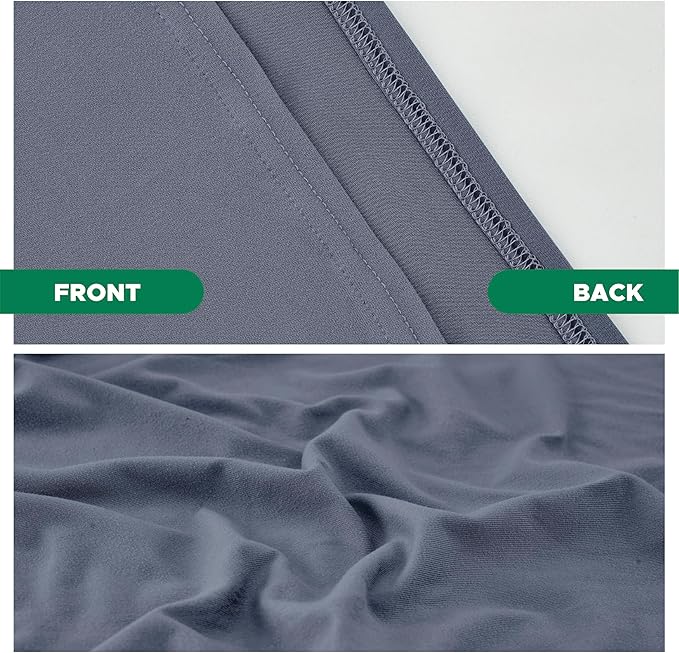 Biscaynebay Decorative Box Spring Cover King & Cal King Size, Dark Grey Luxurious Jersey Knitting Stretchy Wrap Around 4 Sides Bed Skirt for Home/Hotels, Easy Fit Wrinkle & Fade Free Machine Washable