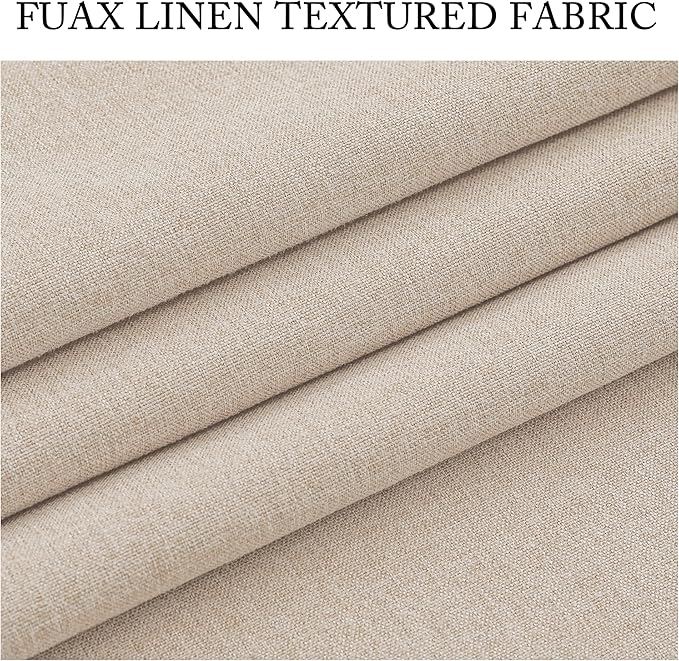 RYB HOME 4 in 1 Set Dust Filter - Soundproof - Blackout - Insulating, Energy Efficiency Linen Curtains for Kids Bedroom Living Room Divider Apartment Hotel Office Theatre, Taupe, W 52 x L 108, 2 Pcs