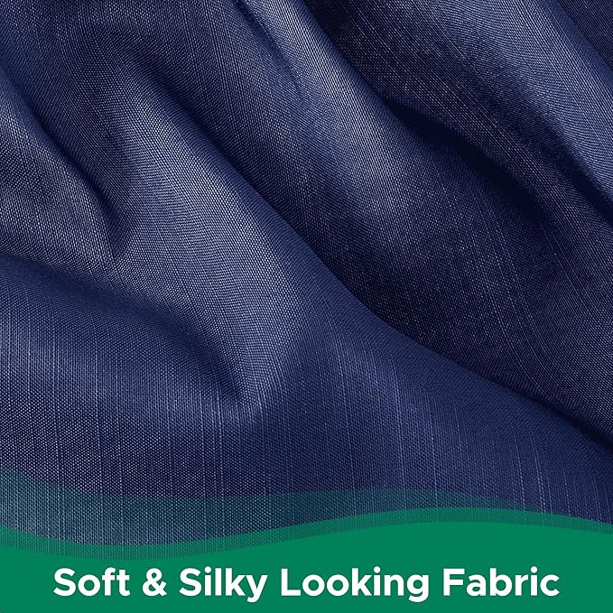 Biscaynebay Wrap Around Bed Skirts for King & Cal King Beds Extra Long Drop of 25", Navy Adjustable Elastic Dust Ruffles Easy Fit Wrinkle Resistant Silky Luxurious Fabric Machine Washable