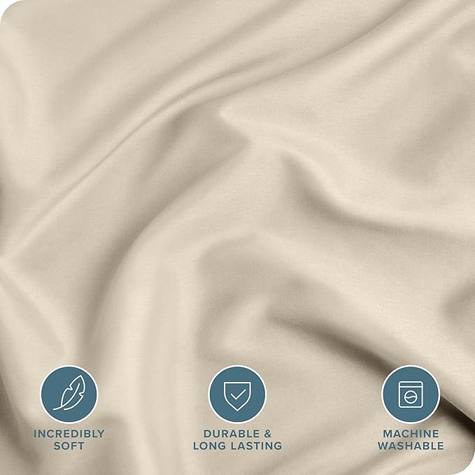 Bare Home Bedding Duvet Cover Full Size - Premium 1800 Super Soft Collection - Lightweight, Cooling - Soft Breathable Bedding Duvet Cover (Full, Sand)