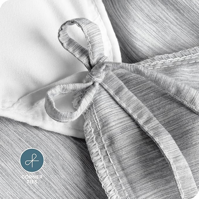 Bare Home Bedding Duvet Cover Queen Size - Premium 1800 Super Soft Collection - Lightweight, Duvet Cover - Soft Textured Bedding (Queen, Heathered Pewter)