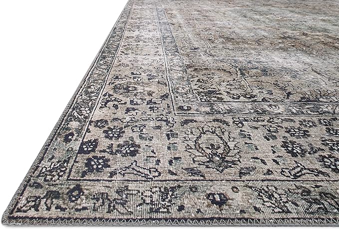 Loloi Layla Collection LAY-06 Taupe/Stone 2'-6" x 12'-0" .13" Thick Runner Rug, Soft, Durable, Vintage Inspired, Distressed, Low Pile, Non-Shedding, Easy Clean, Printed, Living Room Rug
