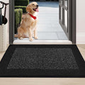 BEQHAUSE Indoor Door Mat 24" x 36", Dirt Trapper Door Mats Non-Slip Entryway Rugs Washable, Resist Dirt Absorbent Welcome Mat, Low Profile Floor Mats for Front Back Door and Entryway, Black