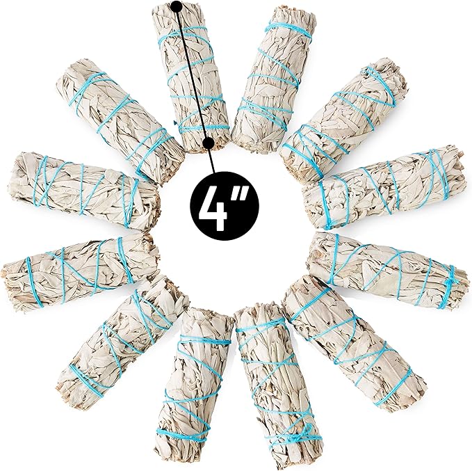 JL Local 50 Wholesale White Sage Smudge Sticks 4" for Cleansing, Purifying & Smudging