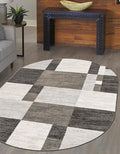 Unique Loom Autumn Collection Area Rug - Providence (7' 10" x 10' Oval, Gray/ Ivory)
