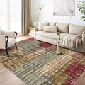 5x7 Area Rugs - Ultra-Thin Washable Rug with Non-Slip Backing, Ideal for Living Room, Bedroom, Kitchen Floor Carpet - Modern Abstract Style, Easy Clean, Durable, Low Pile Rug, Rainbow