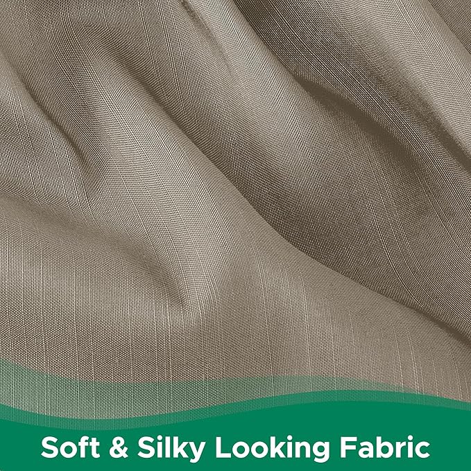 Biscaynebay Wrap Around Bed Skirts for Queen Size Beds 18" Drop, Taupe Adjustable Elastic Dust Ruffles Easy Fit Wrinkle Resistant Silky Luxurious Fabric Machine Washable