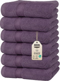 Utopia Towels 6 Pack Premium Hand Towels Set, 16 by 28 inches, 100% Ring Spun Cotton, Ultra Soft and Highly Absorbent 600GSM Towels for Bathroom, Gym, Shower, Hotel, and Spa, Plum