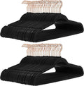 Amazon Basics Slim, Velvet, Non-Slip Suit Clothes Hangers, Black/Rose Gold - Pack of 100