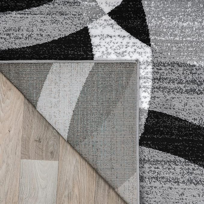 Rugshop Contemporary Abstract Circles Perfect for high Traffic Areas of Your Living Room,Bedroom,Home Office,Kitchen Area Rug 6'6" Gray (6' 6" Diameter)
