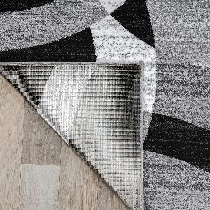 Rugshop Contemporary Abstract Circles Perfect for high Traffic Areas of Your Living Room,Bedroom,Home Office,Kitchen Area Rug 9' x 12' Gray