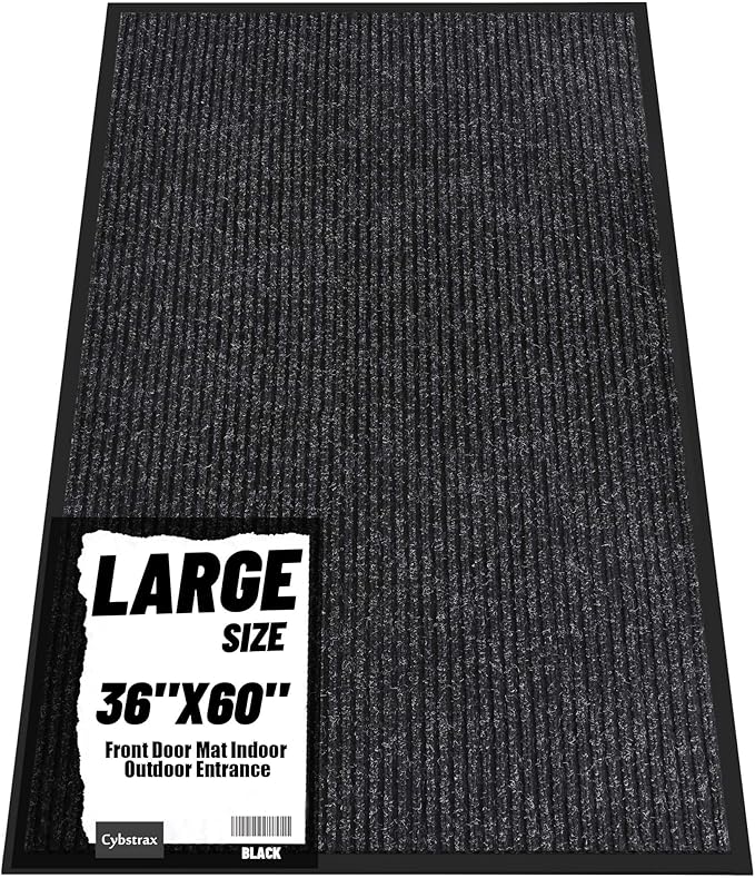 Front Door Mat Indoor Outdoor Entrance, 36" x 60" All-Season Heavy Duty Waterproof Doormat, Non-Slip Absorbent Entryway Mat, Easy to Clean, Low Profile Commercial Floor Mat for Indoor Outdoor