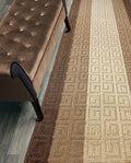 Custom Length Hallway Runner Rug,Slip Resistant,Meander Brown, 26 Inch X 27 feet, Sold and Priced Per Foot