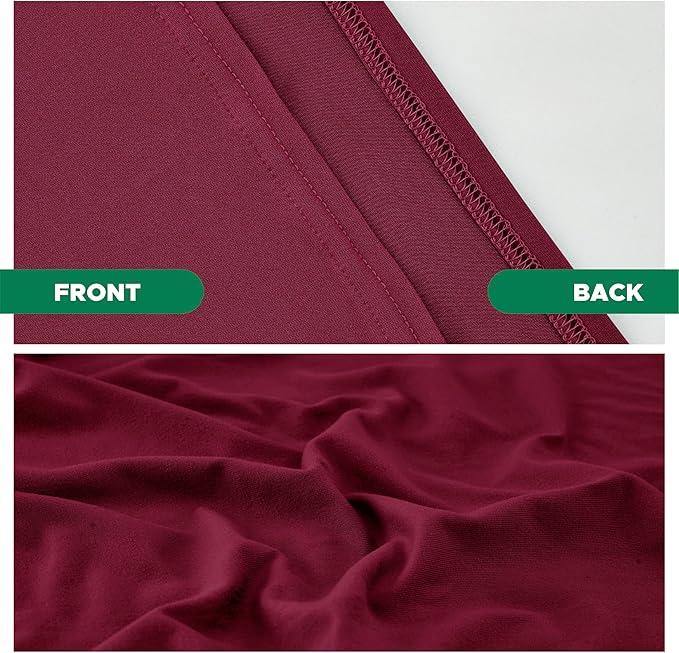 Biscaynebay Decorative Box Spring Cover Full & Full XL Size, Burgundy Luxurious Jersey Knitting Stretchy Wrap Around 4 Sides Bed Skirt for Home/Hotels, Easy Fit Wrinkle & Fade Free Machine Washable