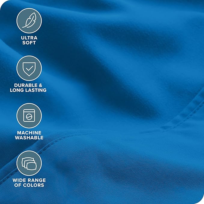 Bare Home Hotel Luxury Twin Sheet Set, Extra Soft - 4 Piece Set - Deep Pockets - Easy Fit - Cooling & Breathable - Wrinkle, Fade, Stain Resistant - Includes 2 Pillowcases (Twin, Medium Blue)