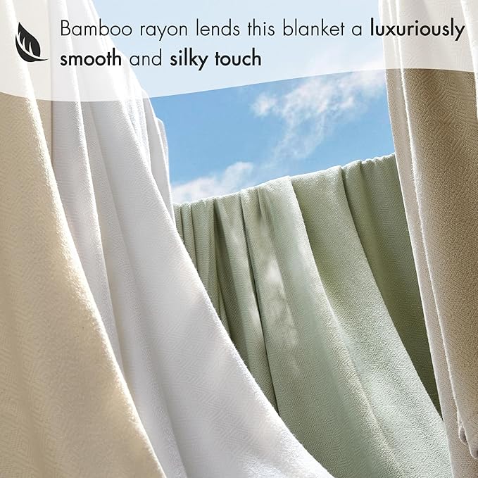Madison Park King Size Blanket, 70% Rayon Bamboo-Based, 30% Cotton, Breathable for Hot Sleepers Menopause, Ultra Soft and Snag-Resistant, Summer Blanket for Bed or Couch, King 108"x90", Grey