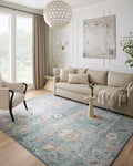 Loloi Margot Collection MAT-06 Denim/Multi 2'-0" x 5'-0" Accent Rug feat. CloudPile, No-Shed Easy Clean Large Patterned Area Rug for Living Room, Bedroom, Dining Area