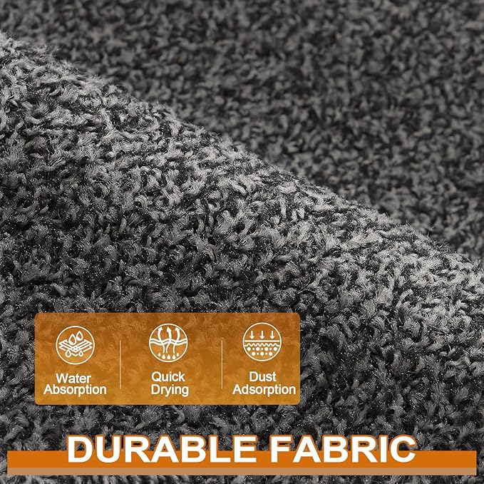 Mibao Front Door Mat, Dirt Trapper Welcome Mat for Outdoor Indoor, Non-Slip Waterproof Doormat, Durable Machine Washable Low Profile Entry Rug for Back Door Outside Patio Porch, 36" x 24", Grey