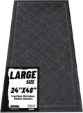 Front Door Mat Indoor Outdoor Entrance, 24" x 48" All-Season Heavy Duty Waterproof Doormat, Non-Slip Absorbent Entryway Mat, Easy to Clean, Low Profile Commercial Floor Mat for Indoor Outdoor